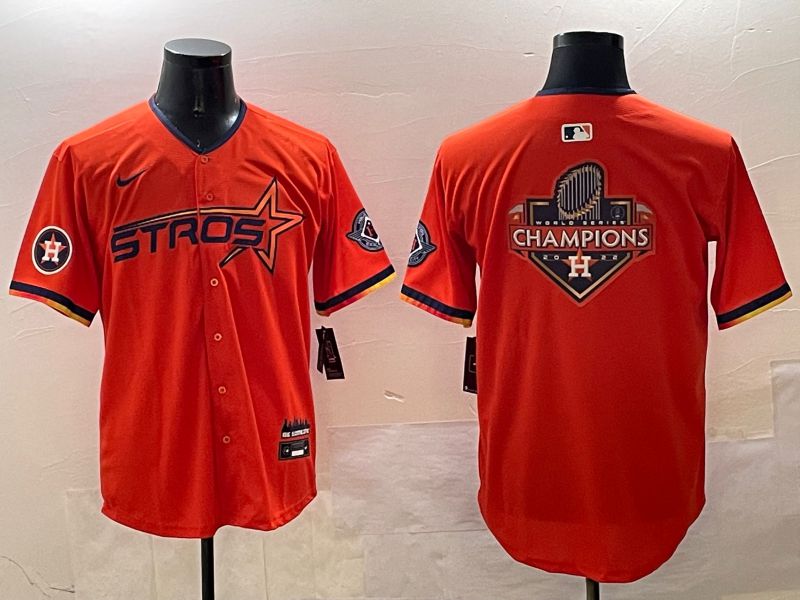 Men Houston Astros Blank Orange Three generations Joint Name 2025 Nike MLB Jersey style 3->houston astros->MLB Jersey